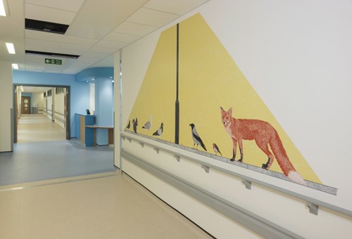 Alison Unsworth, Graphics integrated into new childrens’ hospital.  Photograph Ruth Clark