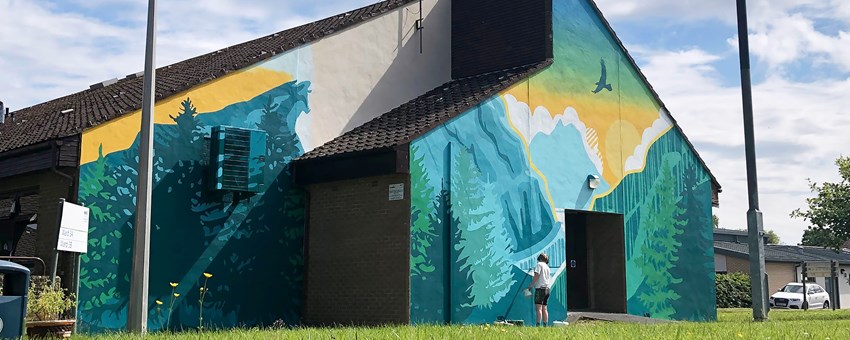 New mural and greenspace brings new life to Leverndale Hospital