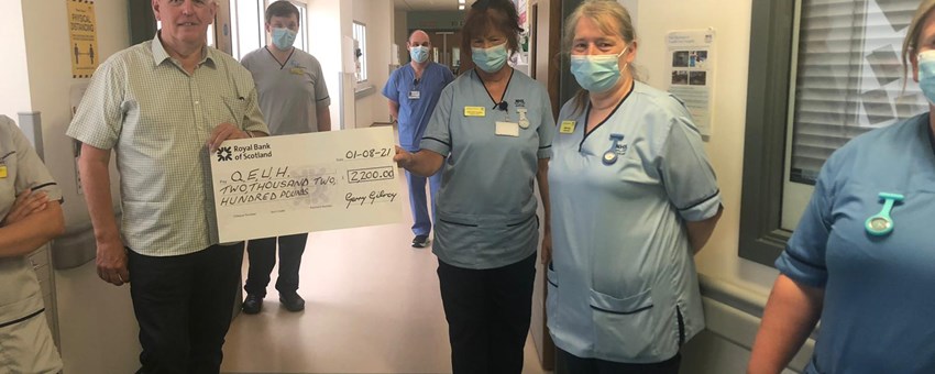 COVID-19 patient raises more than £2,200 for QEUH staff who helped save his life
