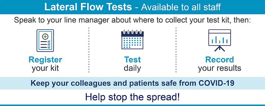 Lateral flow testing for staff